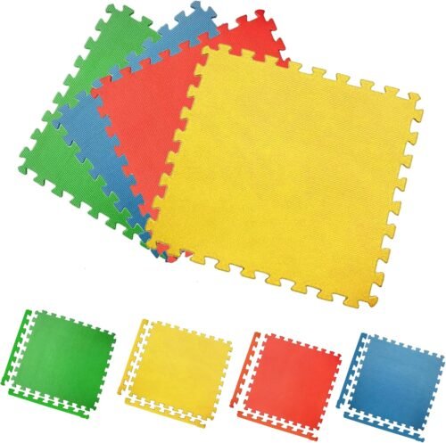 4-piece interlocking floor mat multicolor
