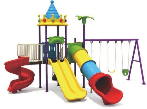 Mega Castle & Crowns Tube Slide & moon Swings