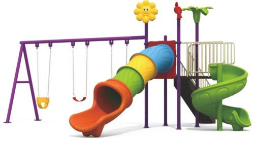 Two Slide And 3 Kids & Adult Swings Playground