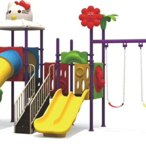 Four Slide And 3 Kids Swings Playground