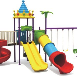 Mega Castle & Crowns Tube Slide & moon Swings