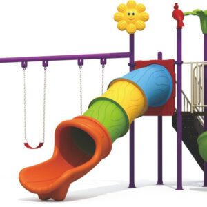 Two Slide And 3 Kids & Adult Swings Playground