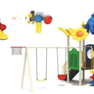 Heavy Duty Kids Playground Set With Slides and Swings
